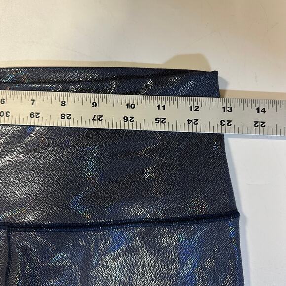 Offline by Aerie Hugger Shine Leggings Women's M Blue Metallic Y2K‎ Athleisure - Picture 6 of 8